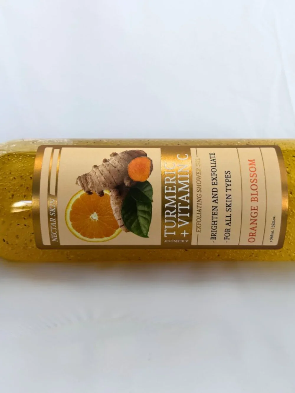 Nectar Skin Turmeric + Vitamin C Exfoliating Orange Blossom Shower Gel 32 Fl Oz